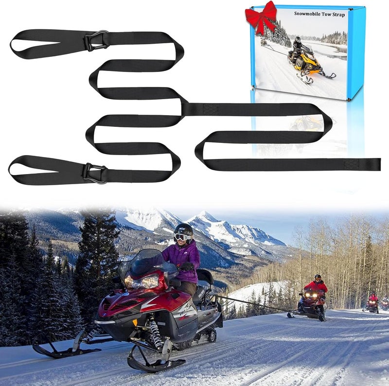 Botepon Snowmobile Tow Strap with Hook, 19ft Tow Rope, Quick Hook Up for Sled, Skidoo, ATV, Emergency Kit Accessory - Image 1